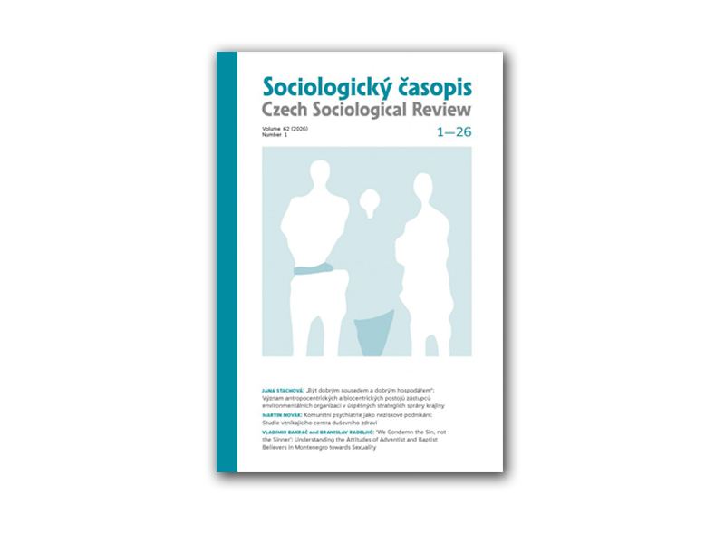 Sociologický časopis / Czech Sociological Review 2026, 62(1) Sociologický časopis / Czech Sociological Review 2026, 62(1)