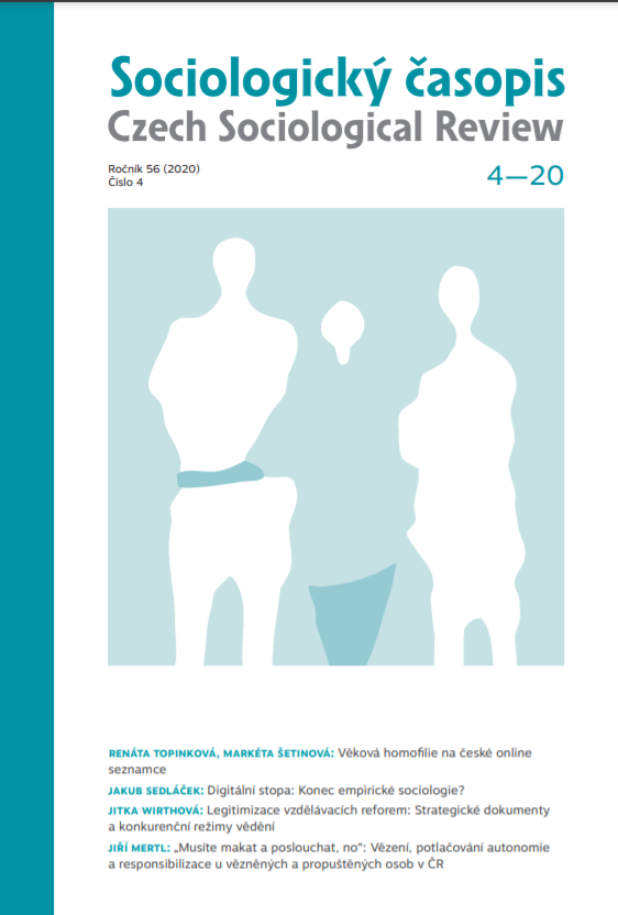 Věková homofilie na české online seznamce