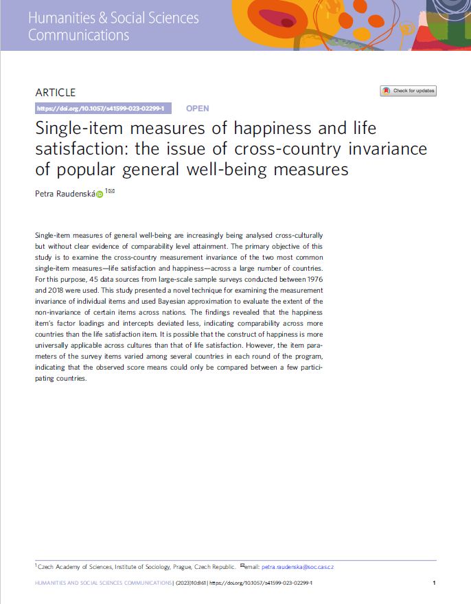 Single-item measures of happiness and life satisfaction: the issue of cross-country invariance of popular general well-being measures
