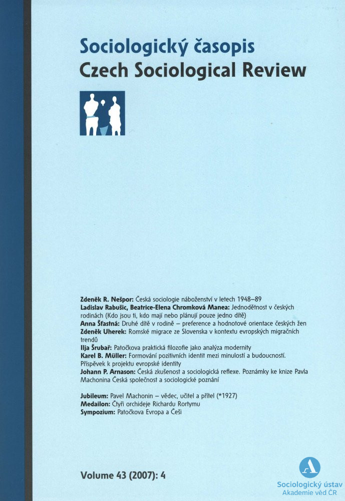 Odhad reliability vybraných položek z českých šetření EU SILC kvazisimplexovým modelem