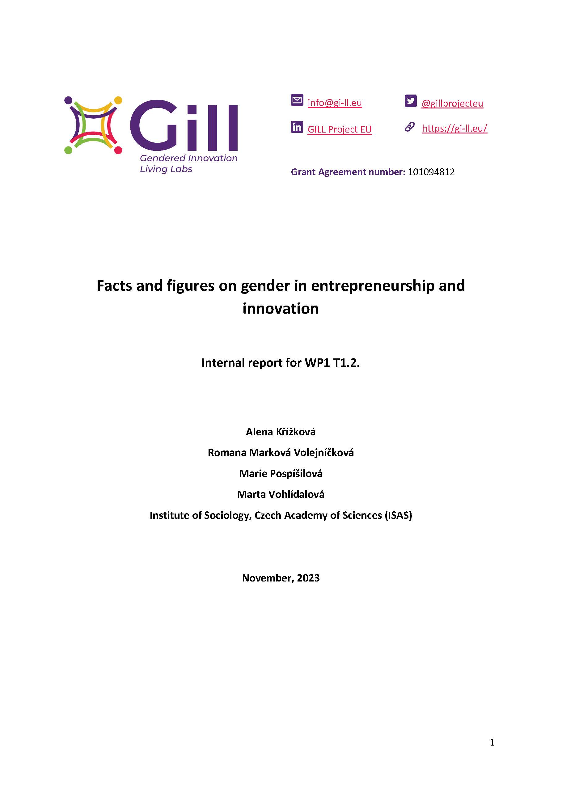Facts and Figures on Gender in Entrepreneurship and Innovation