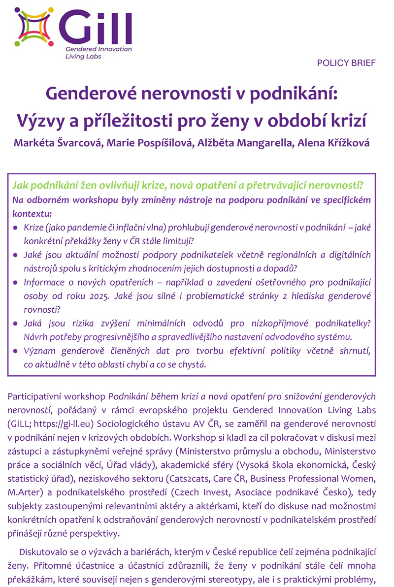 Gender Inequalities in Entrepreneurship: Challenges and Opportunities for Women in Times of Crisis