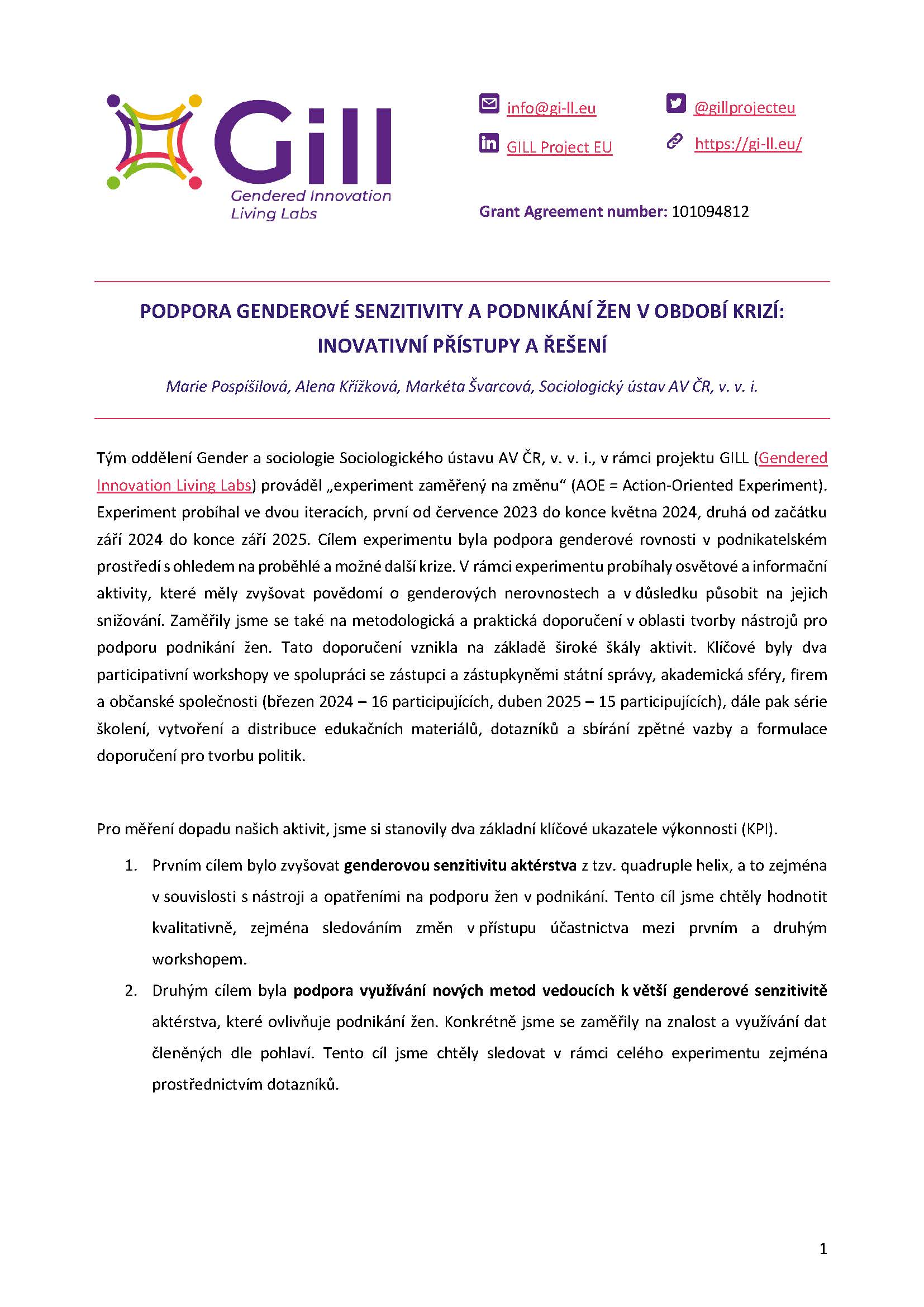 Podpora genderové senzitivity a podnikání žen v období krizí: Inovativní přístupy a řešení