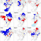 Figure 6. Maps of spatial clustering for selected immigrant groups in Barcelona.
